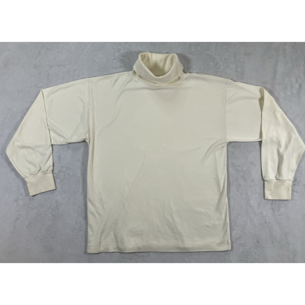 Vintage I.V.Y Turtleneck Sweatershirt Woman’s Ivory Size Large Y2K Long Sleeve